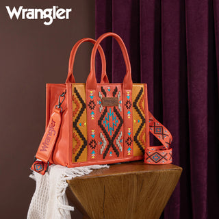 Wrangler Aztec Embroidered Tote/Crossbody and Wallet Set