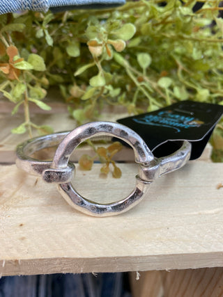 Rustic Loop Silver Bracelet