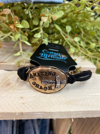 Amazing Grace Leather Bracelet