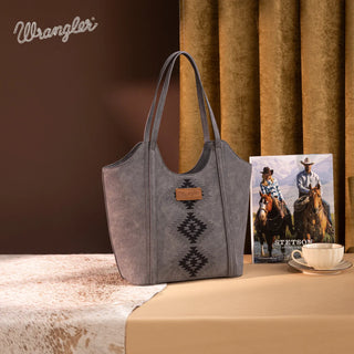 Wrangler Aztec Embroidered Tote Bag Wallet Set