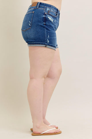 Judy Blue Mid Rise Cell Phone Pocket Shorts 15285