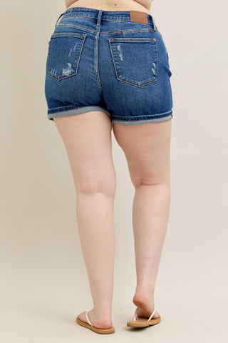 Judy Blue Mid Rise Cell Phone Pocket Shorts 15285