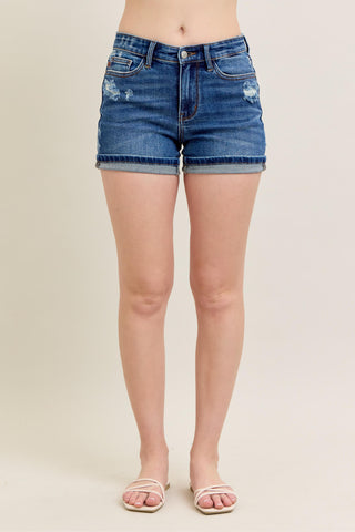 Judy Blue Mid Rise Cell Phone Pocket Shorts 15285
