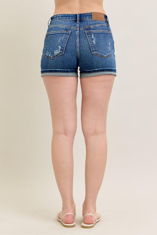Judy Blue Mid Rise Cell Phone Pocket Shorts 15285