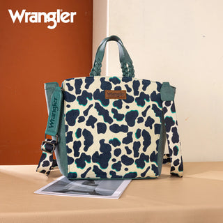 Wrangler Cow Print Concealed Carry Tote & Wallet Set – Dark Turquoise