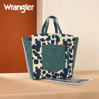 Wrangler Cow Print Concealed Carry Tote & Wallet Set – Dark Turquoise