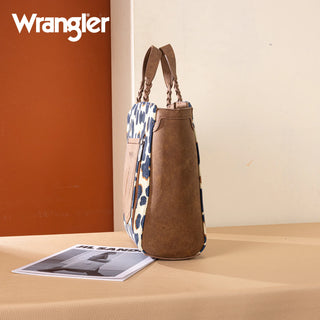 Wrangler Cow Print Concealed Carry Tote & Wallet Set –Brown