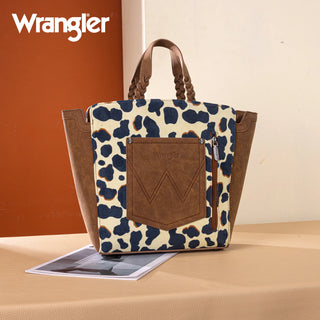 Wrangler Cow Print Concealed Carry Tote & Wallet Set –Brown
