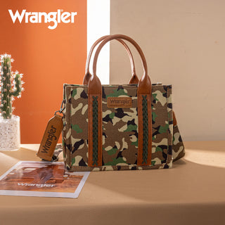 Wrangler Camo Print Tote/Crossbody & Dual Pouch Wristlet Set – Green