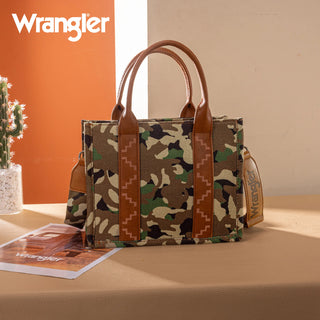 Wrangler Camo Print Tote/Crossbody & Dual Pouch Wristlet Set – Green
