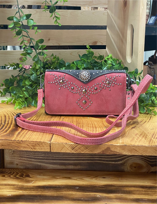 Prairie Rose Studded Phone Wallet Crossbody