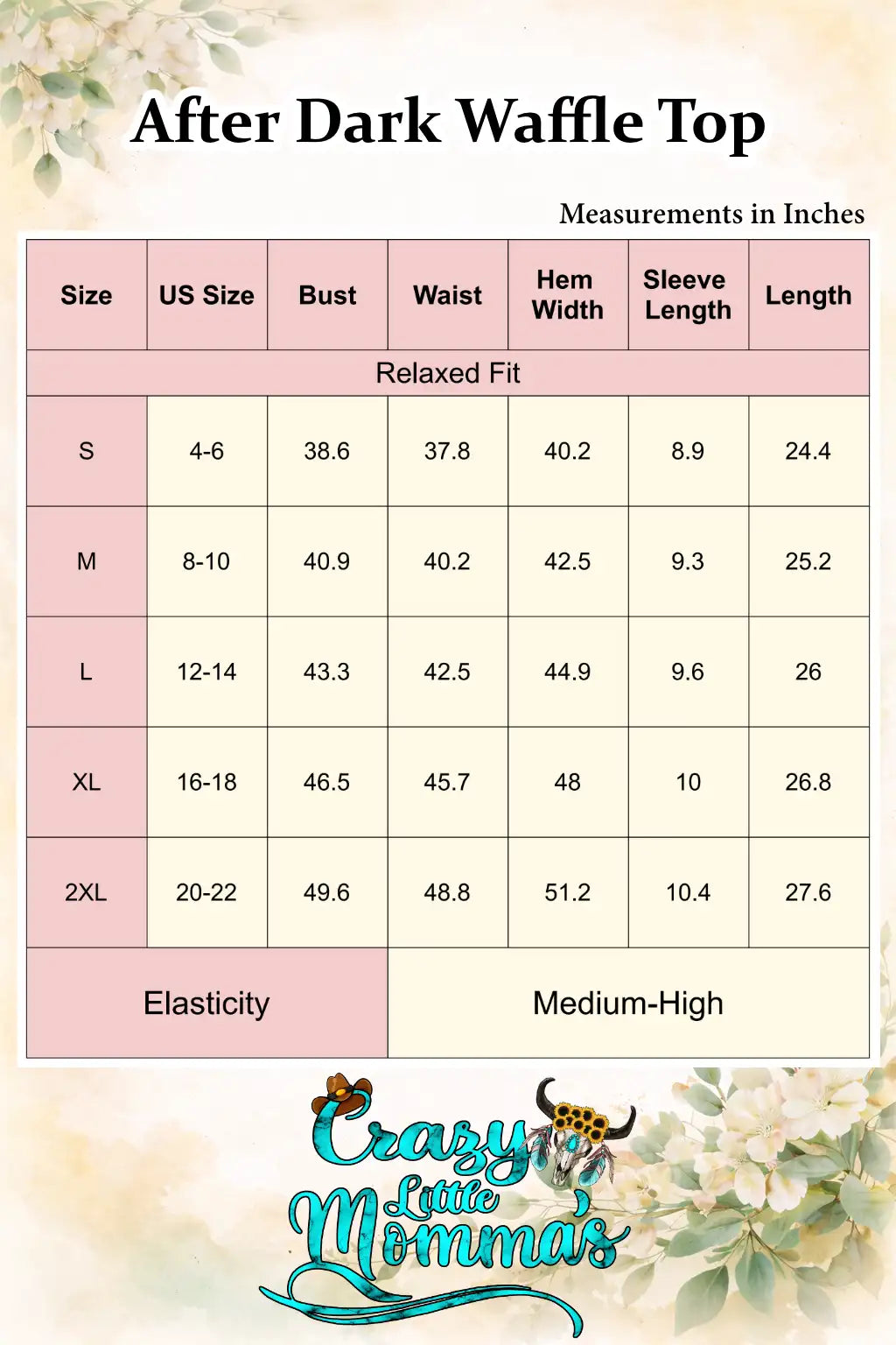 Size chart