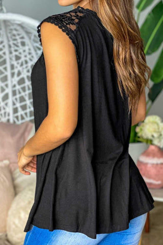 Black Lace Tank back view