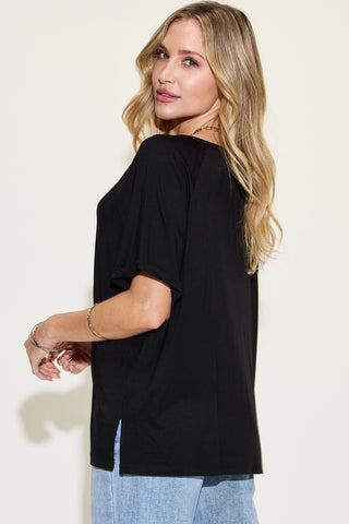 Black Farm Girl V-Neck T-Shirt Back