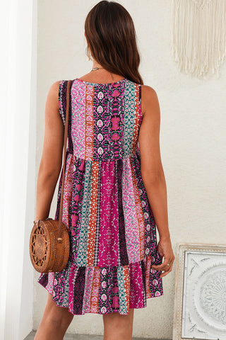 Back of the Boho Sunrise V-Neck Dress