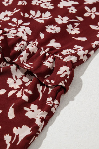 Burgundy Blooms Maxi Dress