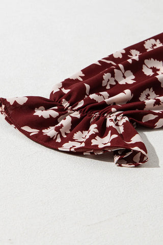 Burgundy Blooms Maxi Dress
