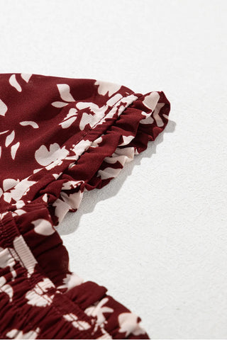 Burgundy Blooms Maxi Dress