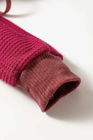 Burgundy Creek Waffle Hoodie