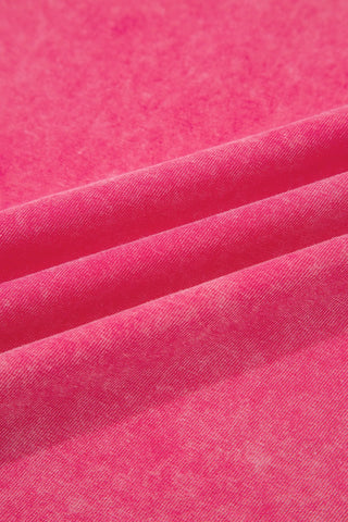 Close-up of the Canyon Rose Tank fabric, showing its vibrant fuchsia color and subtle vintage wash.
