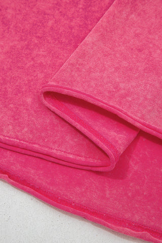 Close-up of the Canyon Rose Tank, showing the vintage fuchsia fabric texture and stitching details.