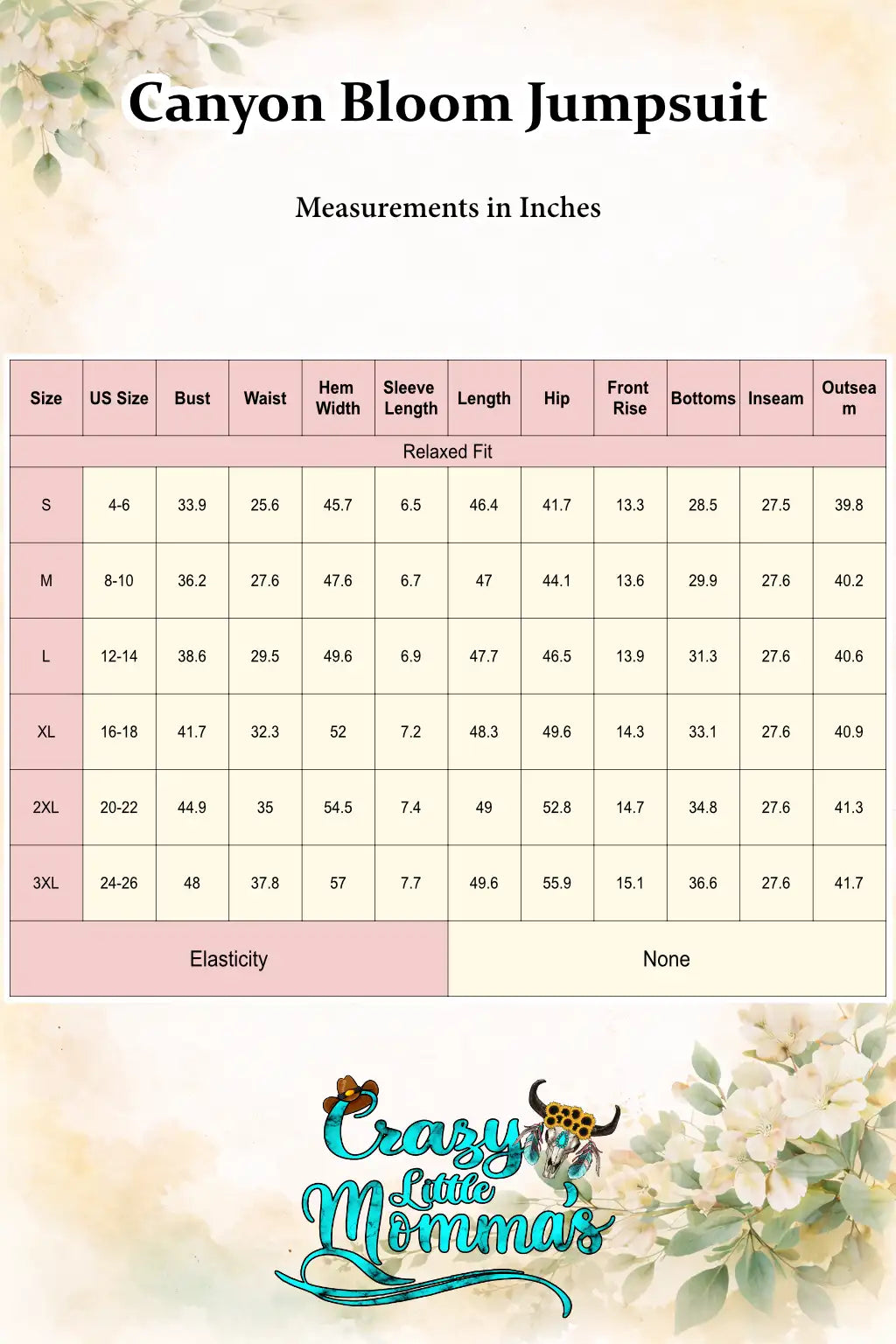 Size chart