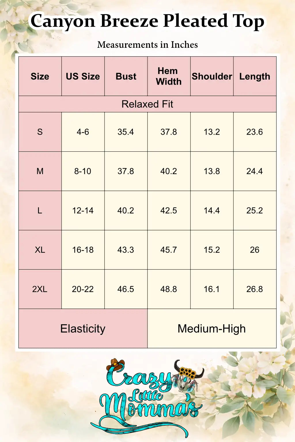 Size chart