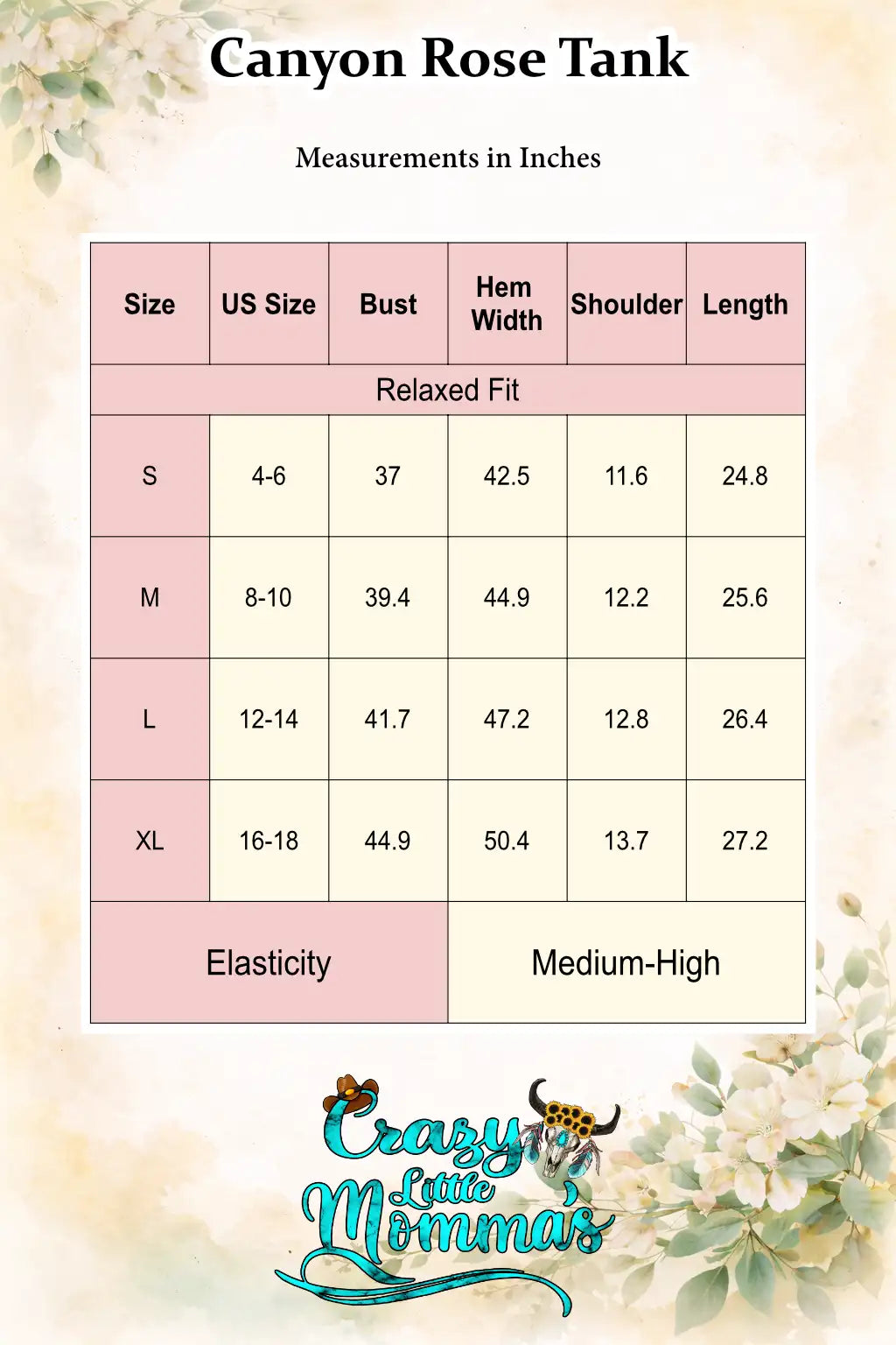 Size chart