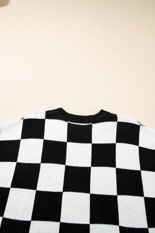 Checkered Outlaw Knit Top