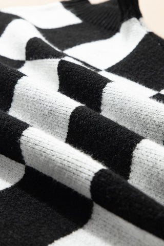 Checkered Outlaw Knit Top