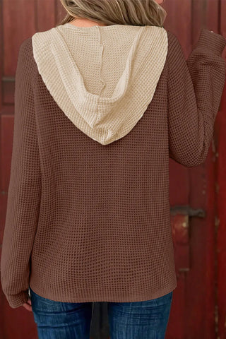 Cocoa Waffle Knit Hoodie