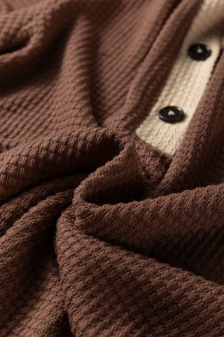 Cocoa Waffle Knit Hoodie