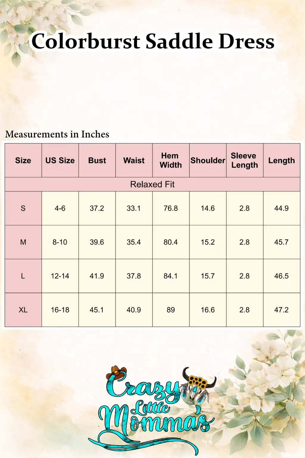 Size chart
