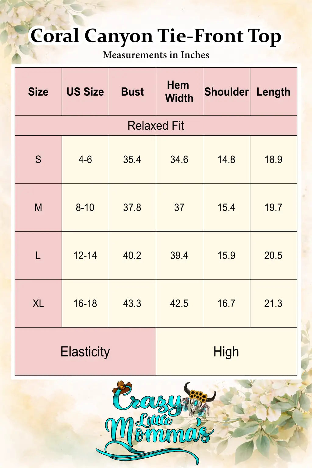 Size chart