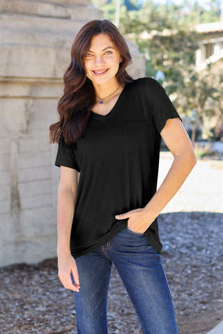 Black soft Tee front