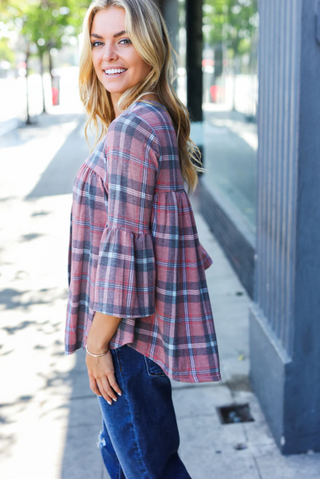 Side-view of the Cowgirl Classic Plaid Blouse