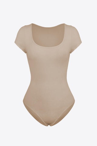 Front of Khaki Cowgirl Core Essential Bodysuit on white background