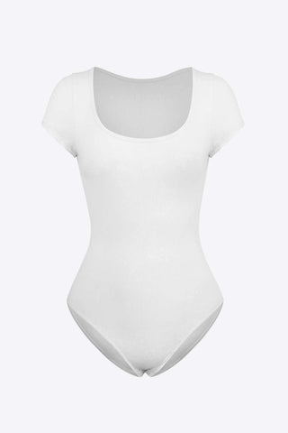 White Cowgirl Core Essential Bodysuit on plain background