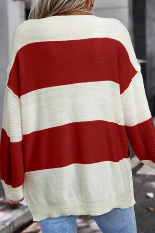 Cranberry Stripe Sweater
