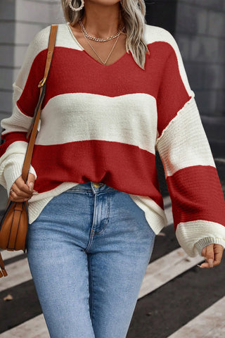 Cranberry Stripe Sweater