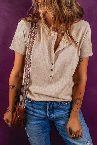 Dessert Dunes Ribbed Henley Tee