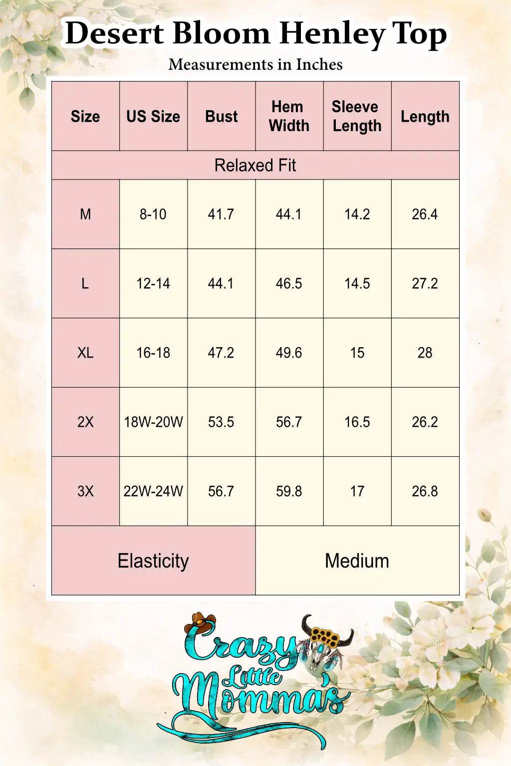 Size chart