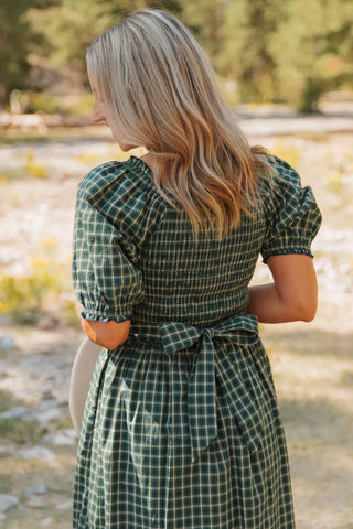 Evergreen Plaid Maxi Dress