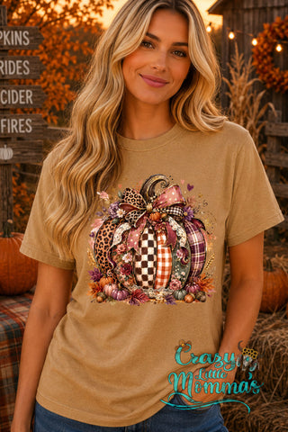Fall Patchwork Pumpkin Tee