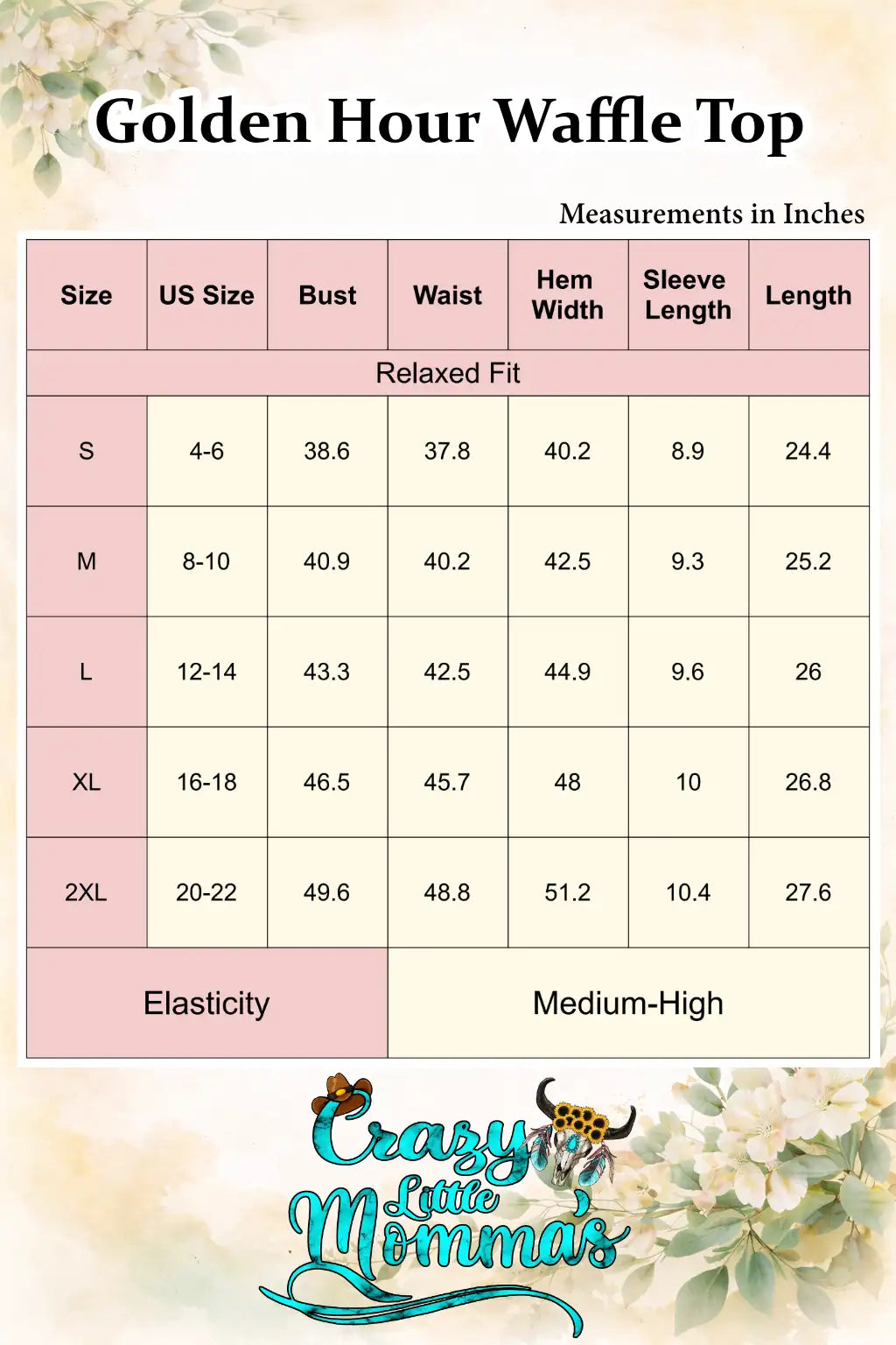 Size chart