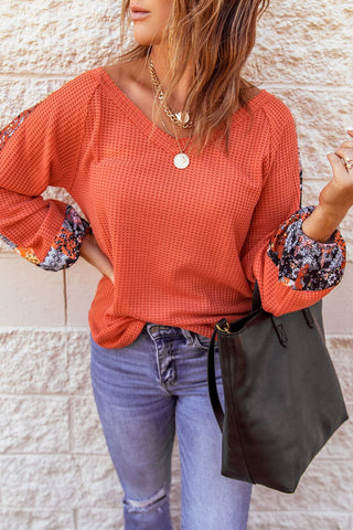Harvest Bloom Waffle Knit Top