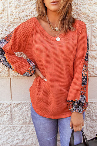 Harvest Bloom Waffle Knit Top