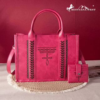 Whipstitch Concealed Carry Tote With Matching Bi-Fold Wallet