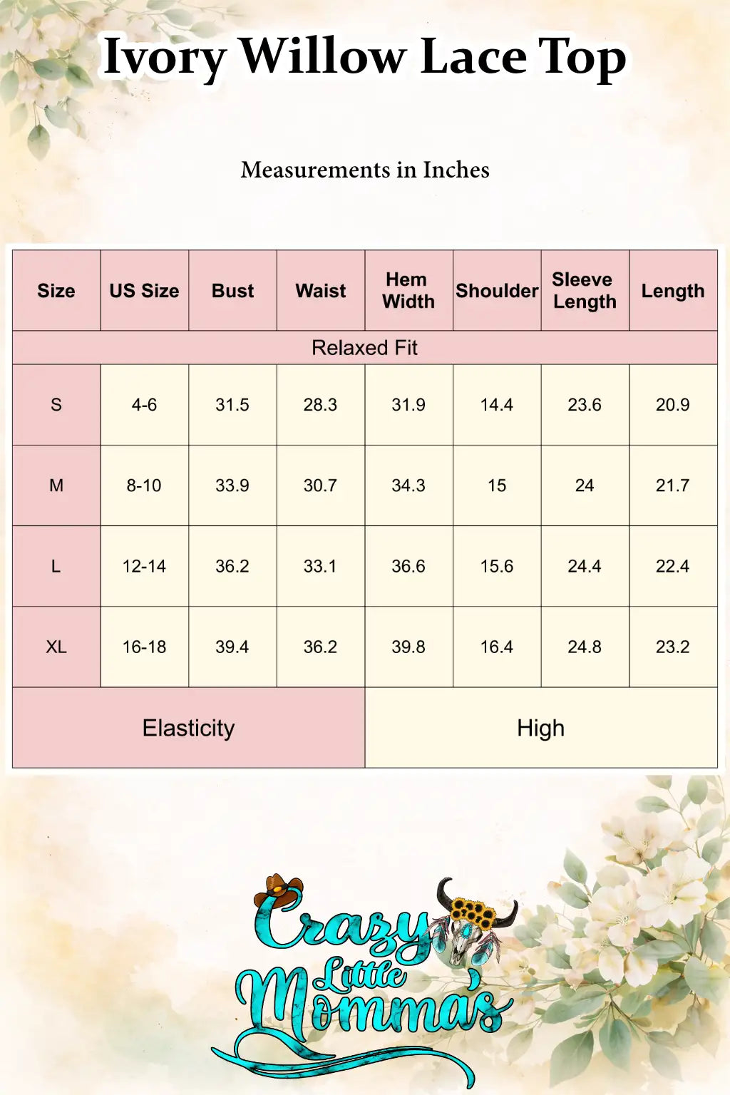 Size chart