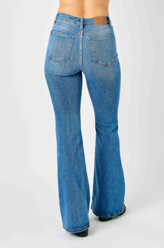 Judy Blue High Rise Medium Wash Flare Jeans Back